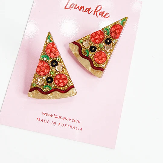 Louna Rae Studs | Pizza Stud Earrings