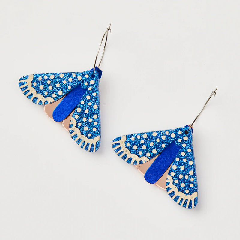 Martha Jean | Blue Moth Earrings