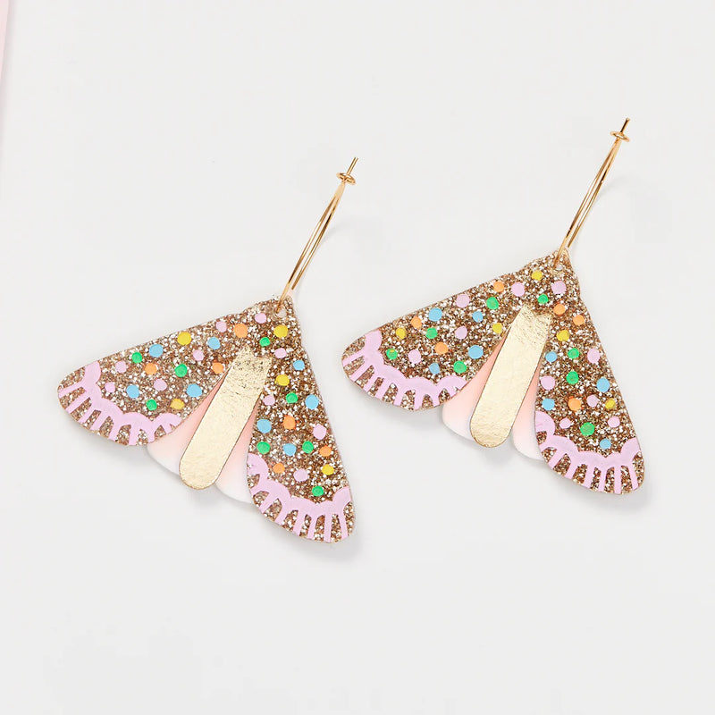 Martha Jean | Moth Earrings - Gold/Multi