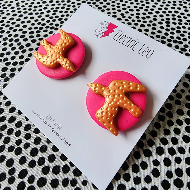 Electric Leo | Soar Ear Candy Studs - Pink/Orange