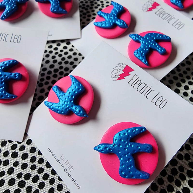 Electric Leo | Soar Ear Candy Studs - Pink/Blue