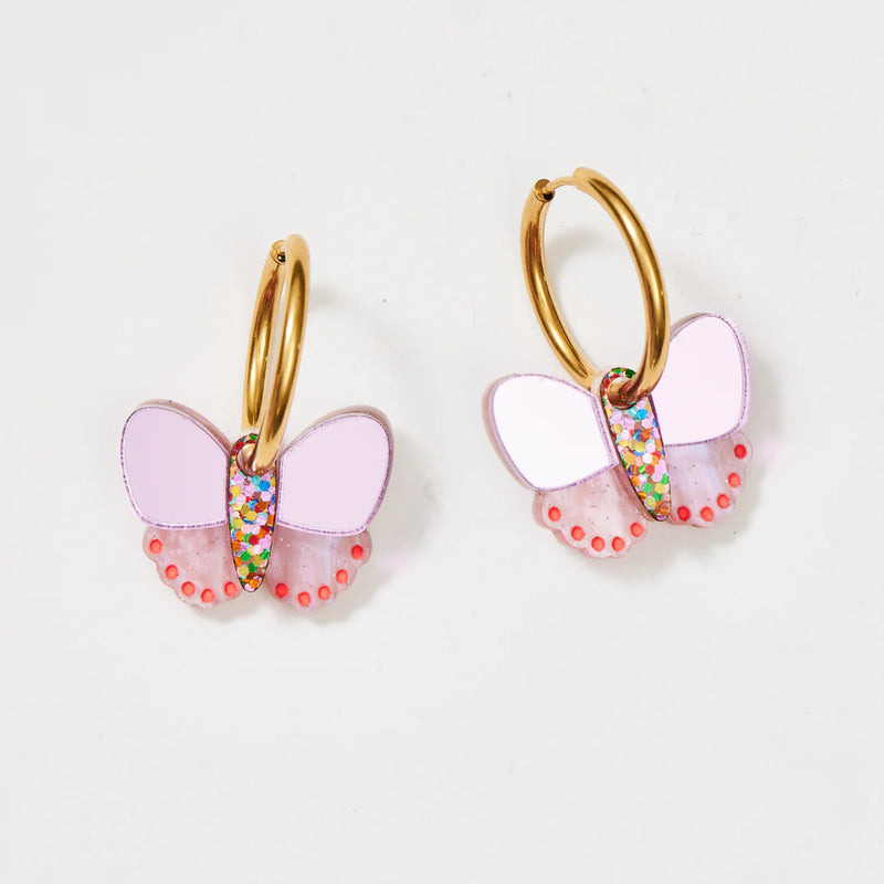 Martha Jean | Butterfly Earrings - Pink