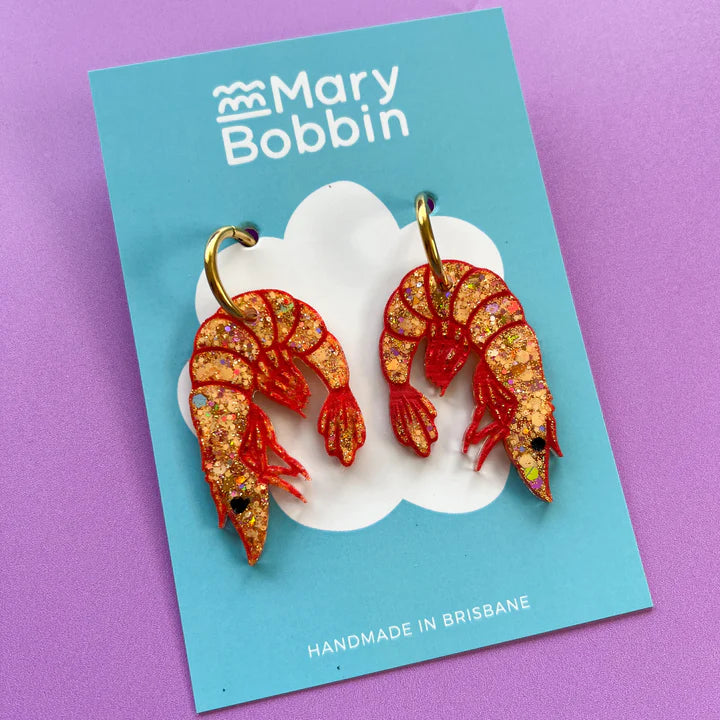 Mary Bobbin | Pamela Prawn Dangles - Hoops