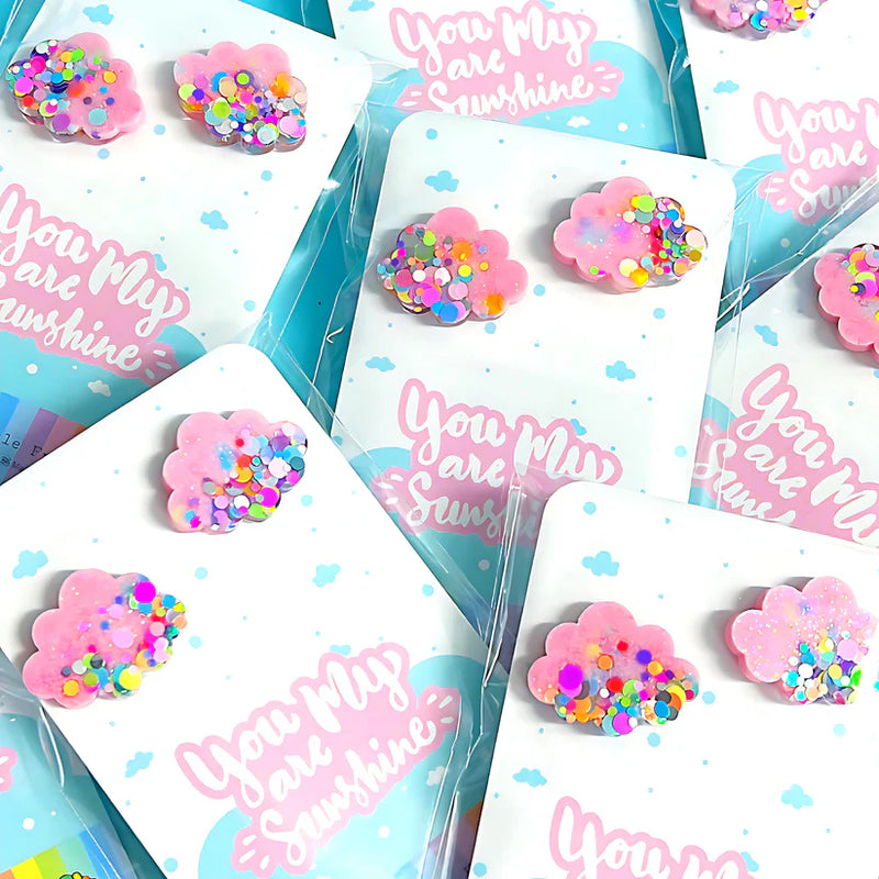 Hello Little Friday | Funfetti Marshmellow Pink Cloud Stud