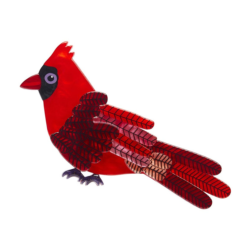 Erstwilder | Crimson Cardinal Brooch