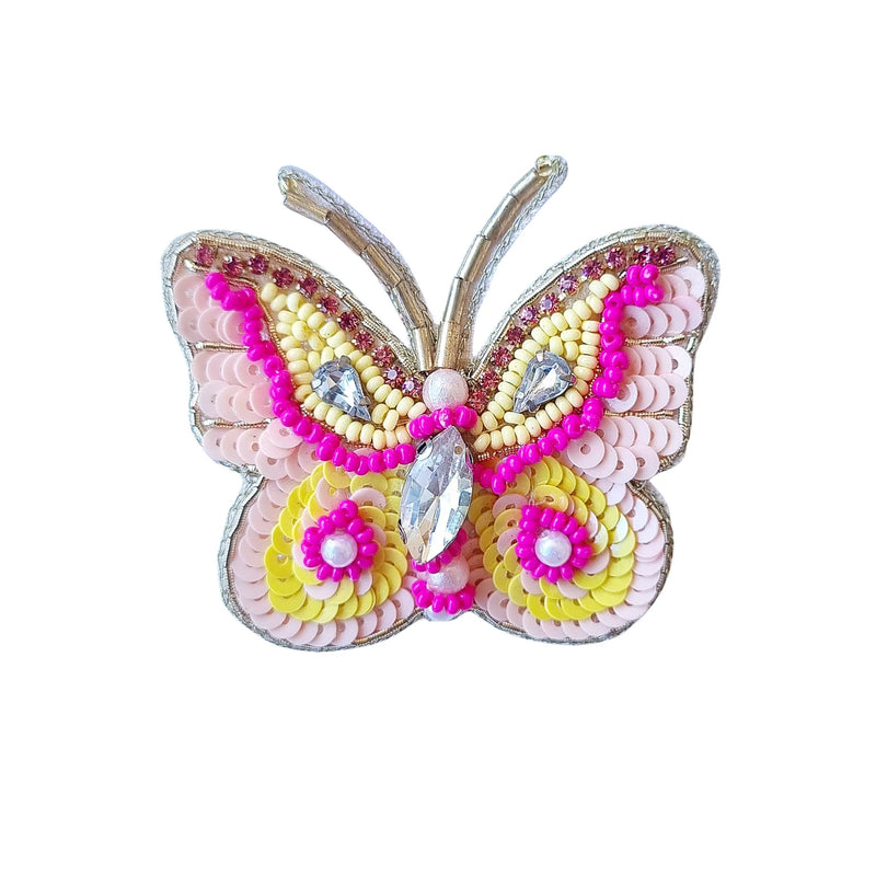 Zoda | Beaded Butterfly Brooch - Multi