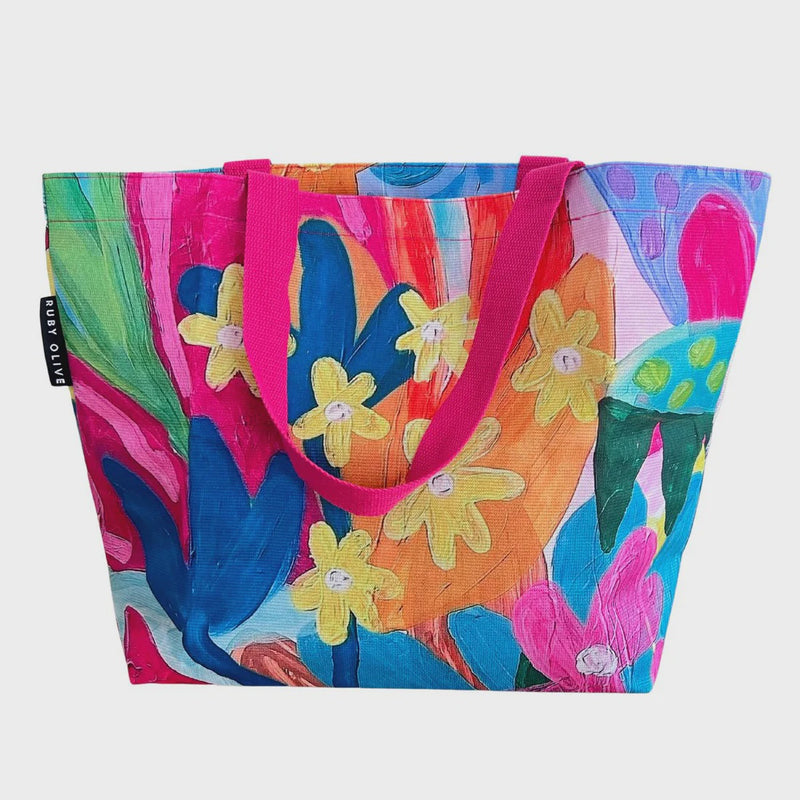 Ruby Olive |RO x Steph Chapman Flower Joy Tote Bag