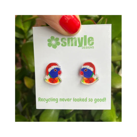 Smyle Designs | Christmas Rainbow Lorikeet Studs