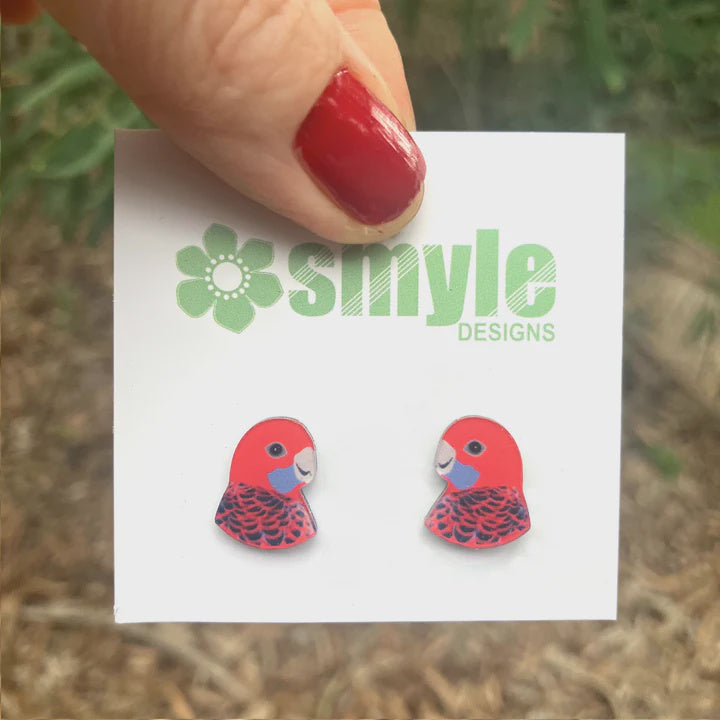 Crimson Rosella Studs