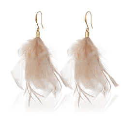 TID |Feather Dangles Earrings Cream