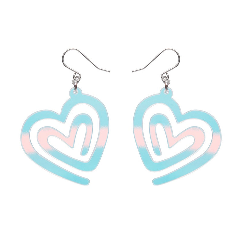 Erstwilder | Heart Maze Ripple Drop Earrings iridecent