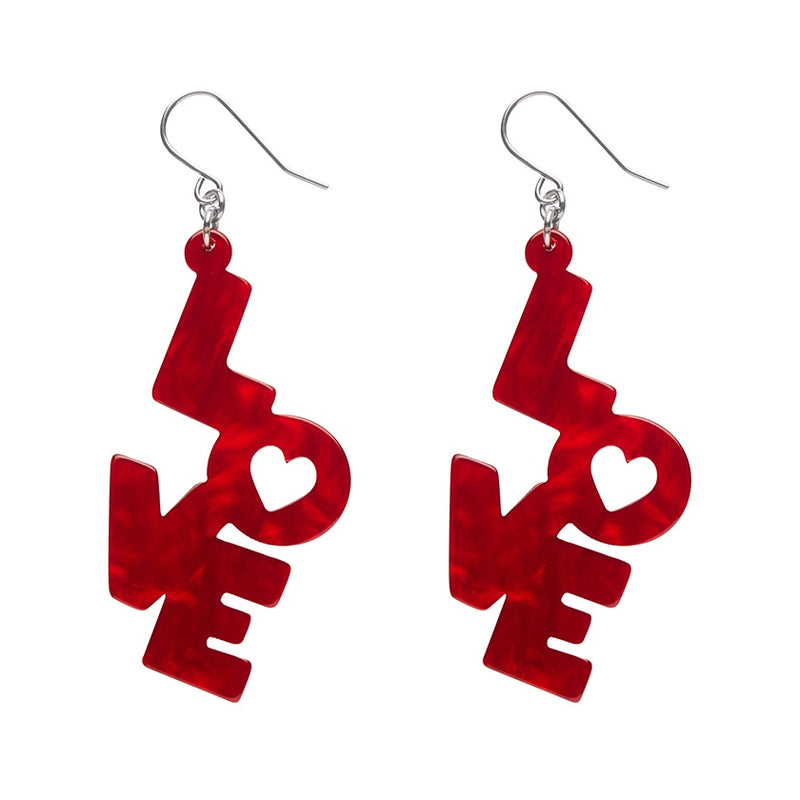 Erstwilder | LOVE Ripple Drop Earrings Red