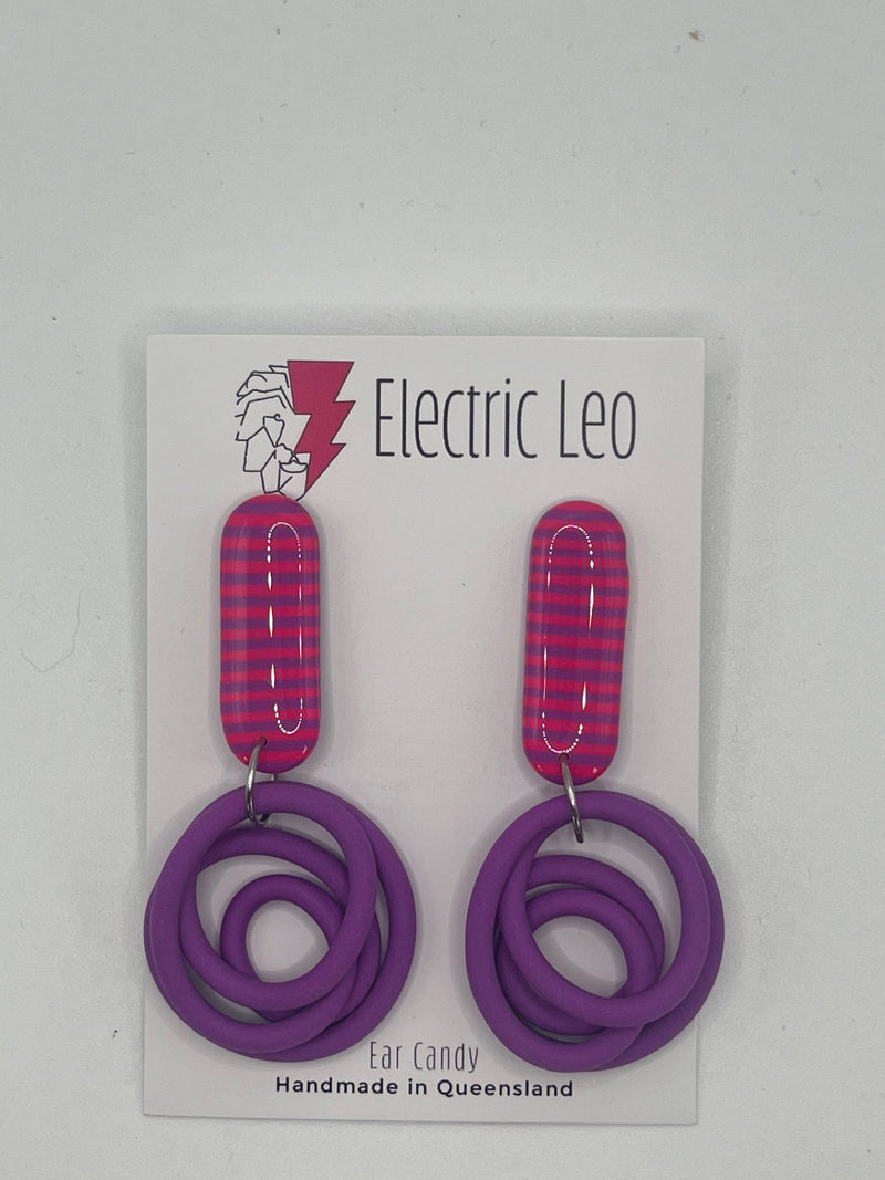 Electric Leo | Purple with pink stripe squiggle drops