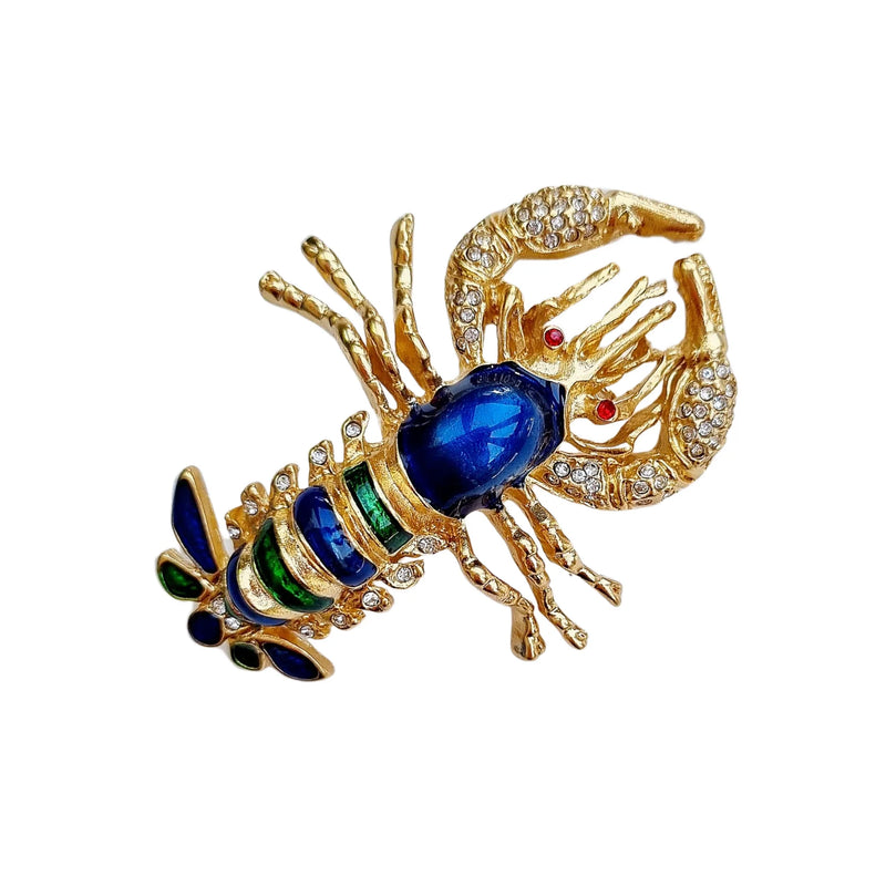 Zoda | Enamel Lobster Brooch