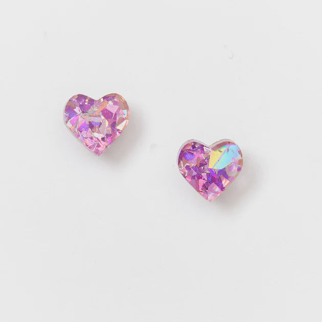 Martha Jean | Heart Stud Earrings - Mauve