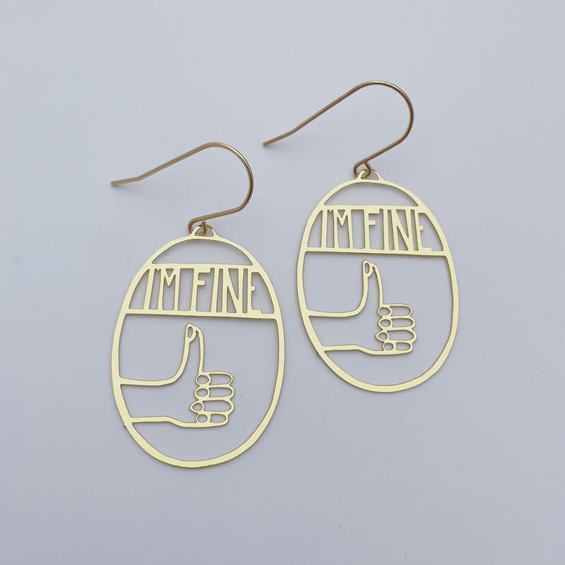 Denz | Midi I'm Fine earrings in Gold