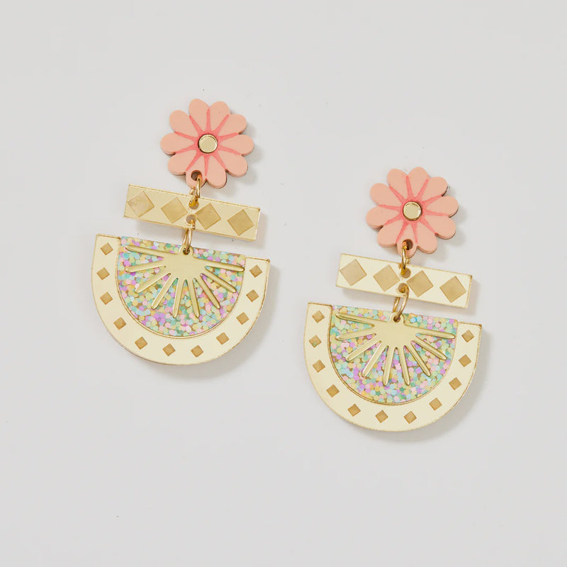 Martha Jean | Betty Earrings - Gold/Peach