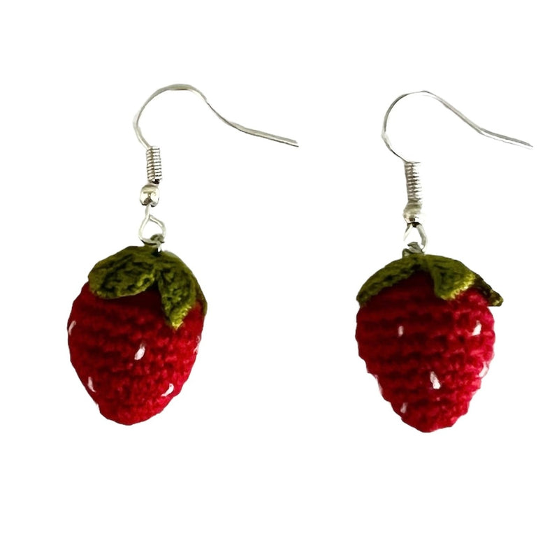 TID Crochet Earrings | baby strawberries