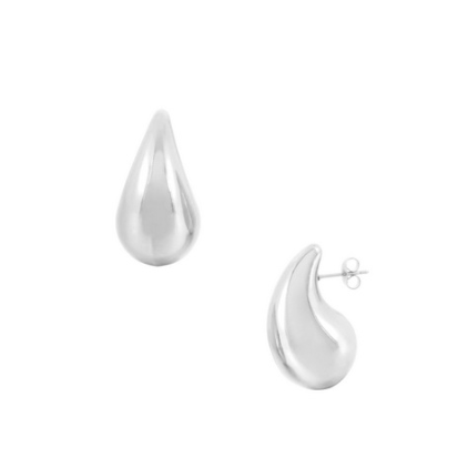 TID | Bean Shaped Stud Earrings - Silver