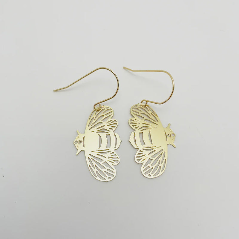 Denz | Mini Bee earrings in gold