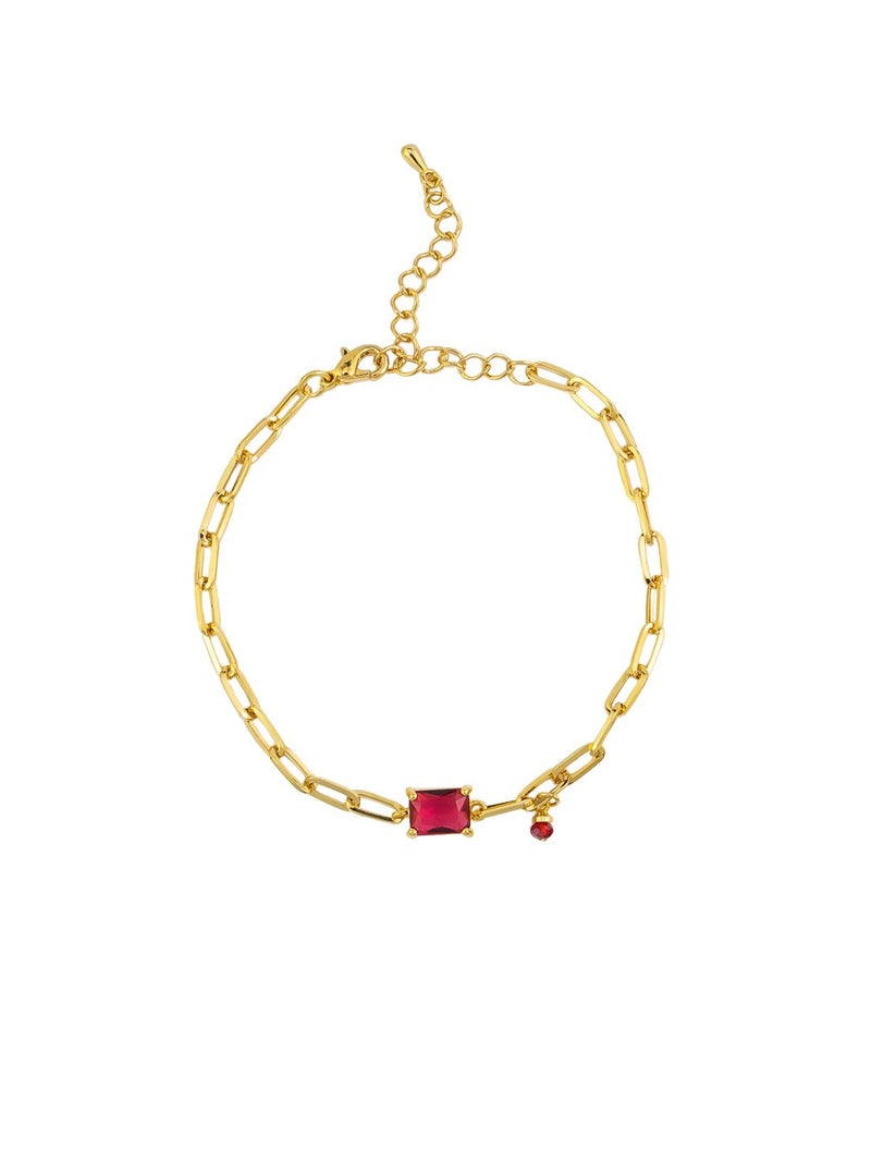 Tiger Tree | Gold Link Ruby Bracelet