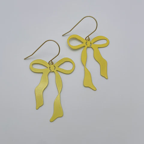 Denz | Midi Bow earrings in Lemon Yellow