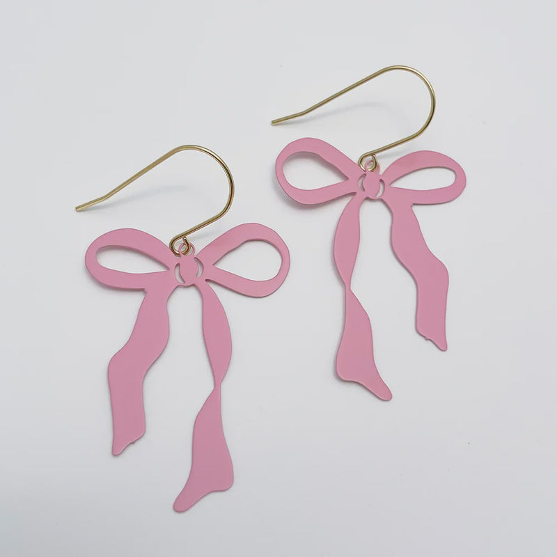 Denz | Midi Bow earrings in Ballerina Pink