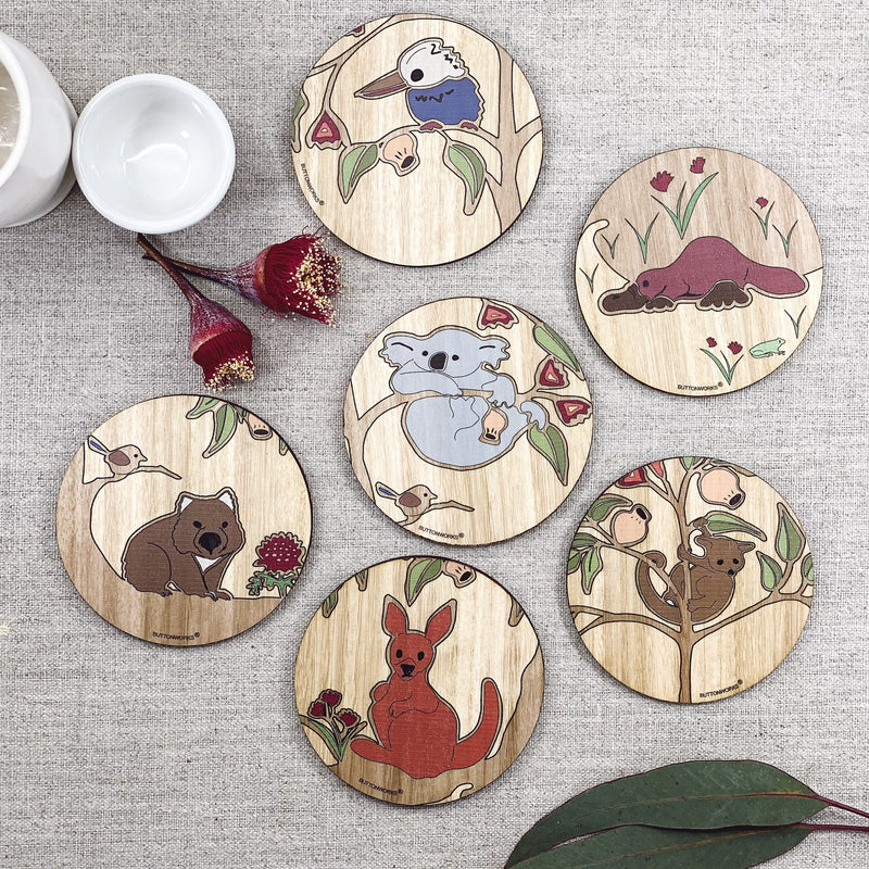 Buttonworks Animal Round Wildlife Coasters