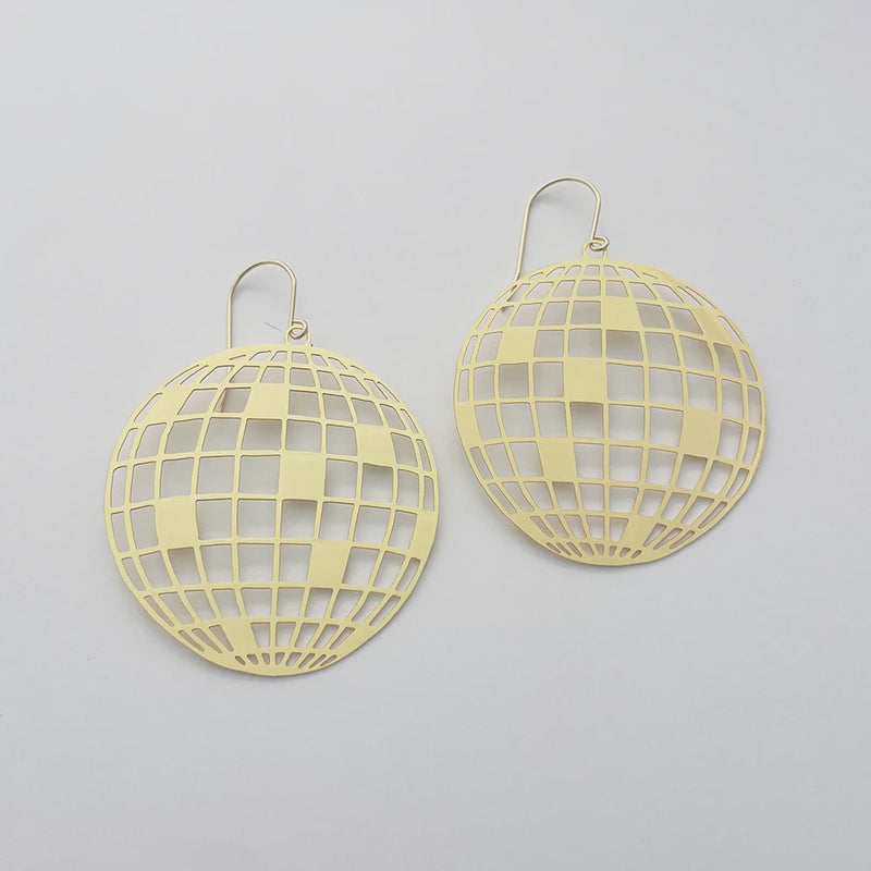 Denz | Disco Ball earrings in Gold