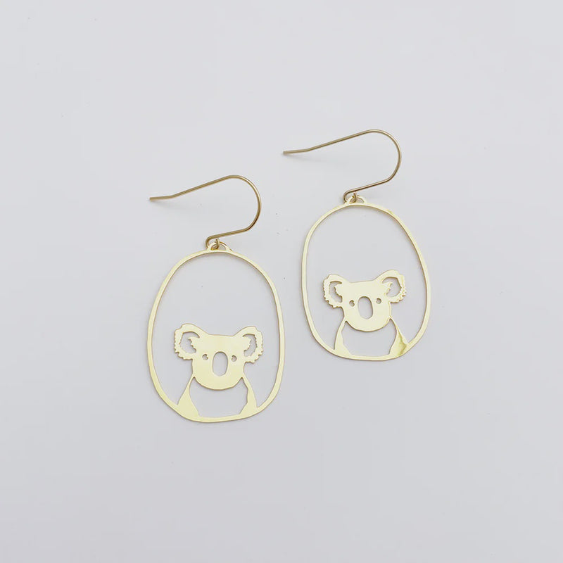 Denz | Midi Koala earrings in Gold