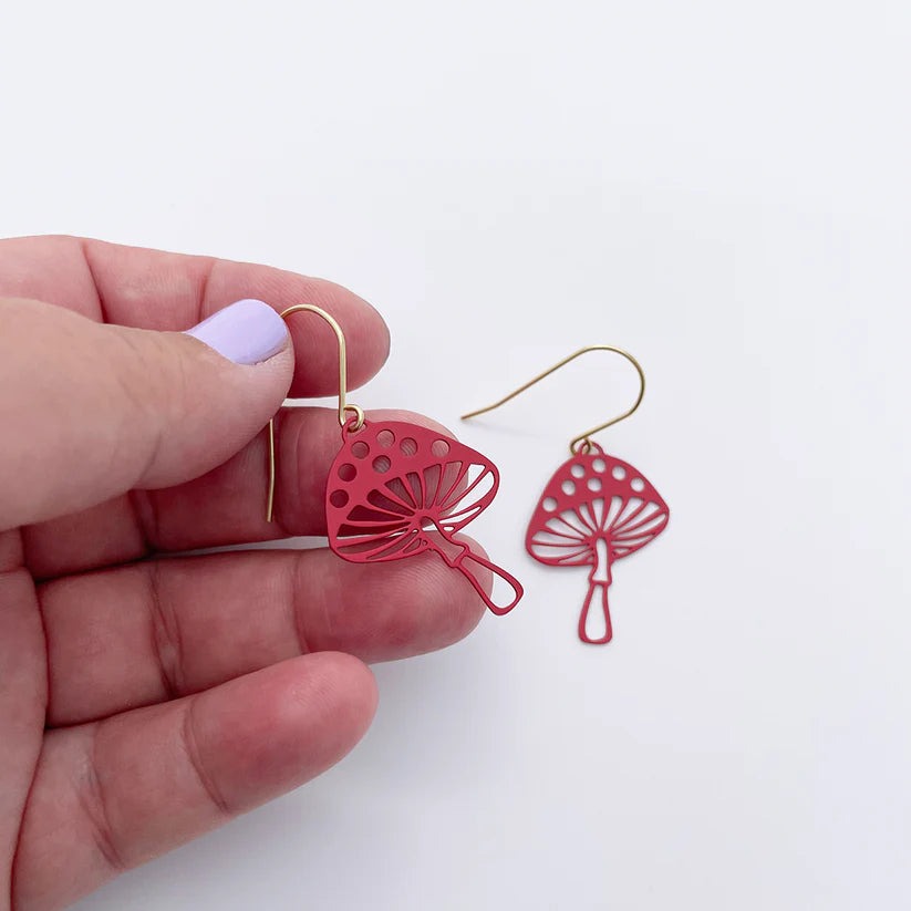 DENZ | Mini Toadstool Dangles | Red