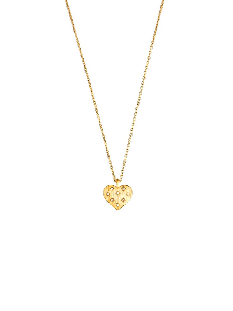 Tiger Tree | Heart Diamonte Necklace - Gold