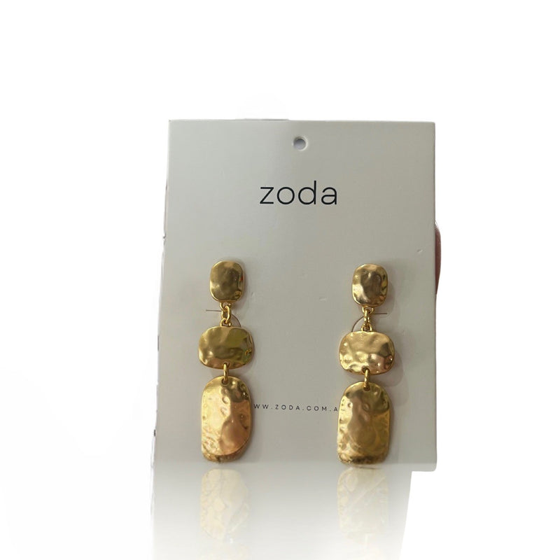 Zoda | Textured Metal Earring Gold