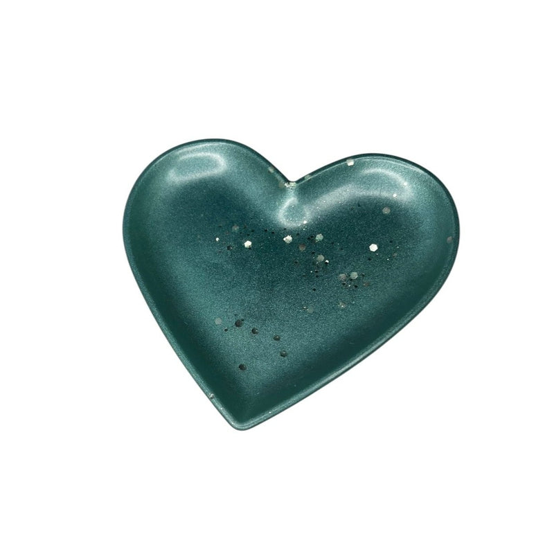 Rebel Art Creations | Resin Trinket Bowl - Heart - Teal