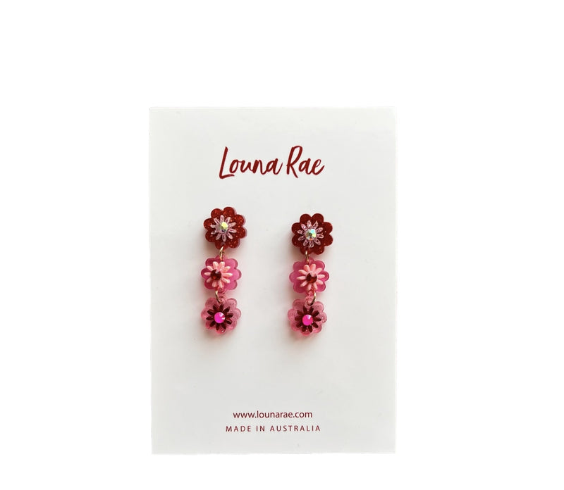 Louna Rae | Triple Flower Drop - Pinks