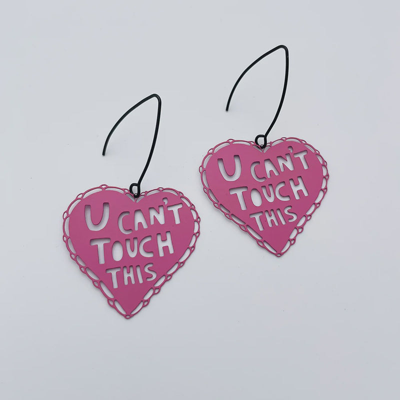 Denz | Midi U Can't Touch This earrings in Bright Pink