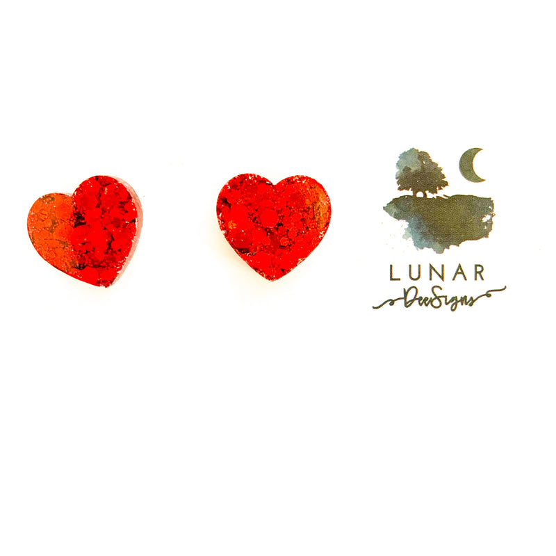 Lunar Midi Glitter Hearts | Red