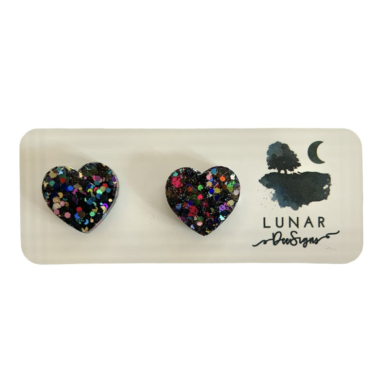 Lunar Dee | multi coloured heart studs